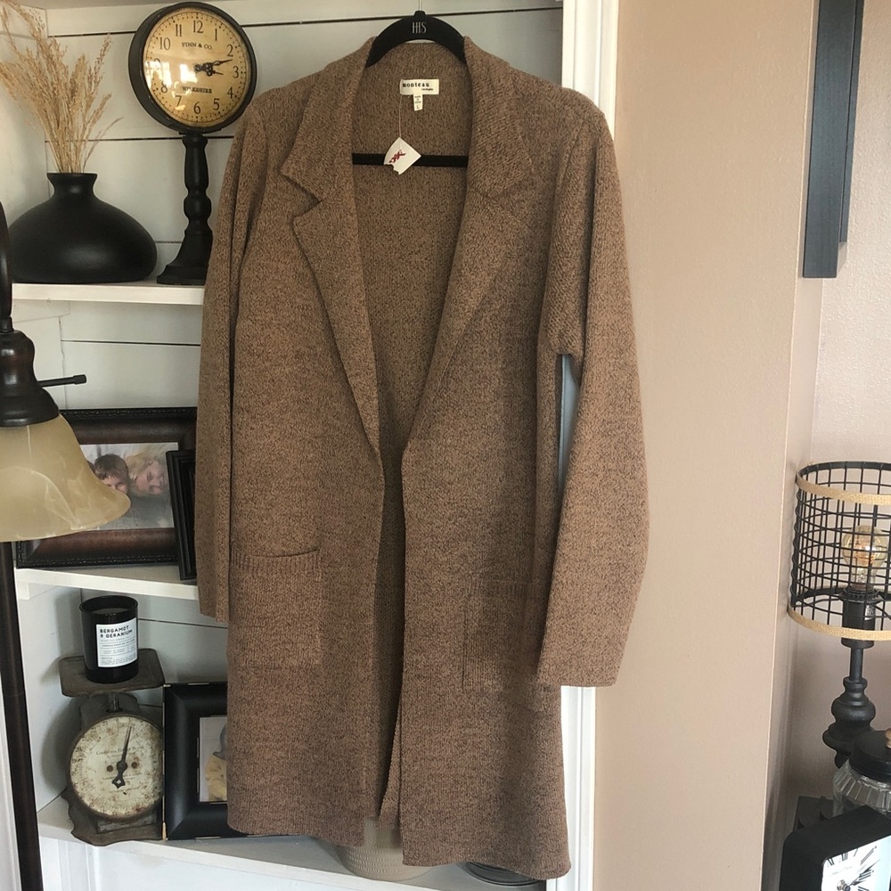 Monteau Tan Long Cardigan
